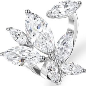 Anna Zuckerman White Crystalline Wrap Ring